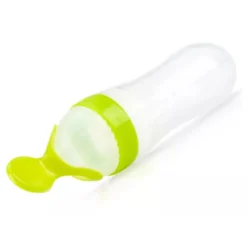 Alimentador De Silicona Con 2 Cucharas Verde