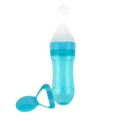 Alimentador De Silicona Con 2 Cuchara Azul