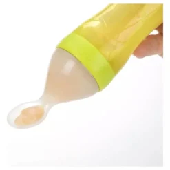 Alimentador De Silicona Con 2 Cucharas Verde
