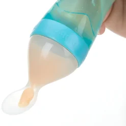 Alimentador De Silicona Con 2 Cuchara Azul
