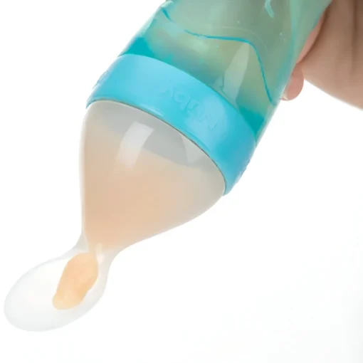 Alimentador De Silicona Con 2 Cuchara Azul
