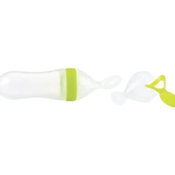 Alimentador De Silicona Con 2 Cucharas Verde