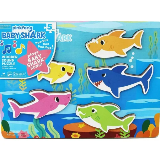 Baby Shark Rompecabezas De Madera Con Sonidos