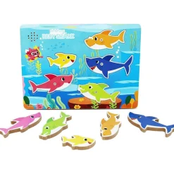 Baby Shark Rompecabezas De Madera Con Sonidos