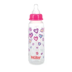 Biberon Redonda Transparente Corazon Con Tetina De Silicona 240Ml