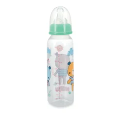 Biberon Redonda Transparente Oso Con Tetina De Silicona 240Ml
