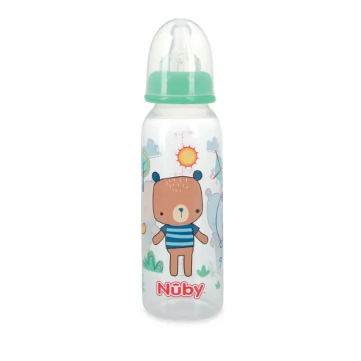 Biberon Redonda Transparente Oso Con Tetina De Silicona 240Ml