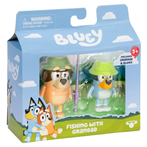 Bluey Set Figura X 2 S11 Pescando Con El Abuelo