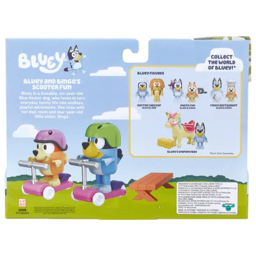 Bluey Vehículo Con Figura Bluey Y Bingo Scooter Fun