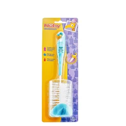 Cepillo Para Biberones Y Tetinas Con Punta De Esponja Azul