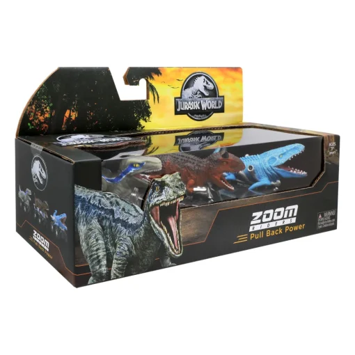 Jurassic Zoom Riders Dino Vehículo. X3 - Blue/Mosasaurus/Carnotaurus