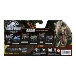 Jurassic Zoom Riders Dino Vehículo. X3 - Blue/Mosasaurus/Carnotaurus