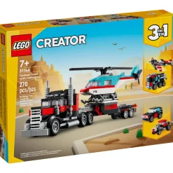 LEGO® Creator: Camión Plataforma con Helicóptero