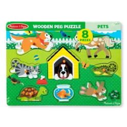 Melissa & Doug Rompecabezas Madera Mascotas Tope 8 Pzs.