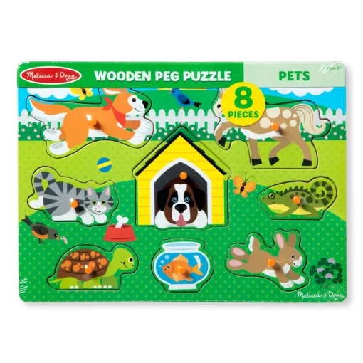 Melissa & Doug Rompecabezas Madera Mascotas Tope 8 Pzs.