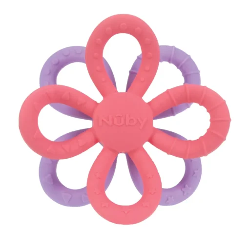 Mordedor De Silicona Flor Geo Lila- Rosado