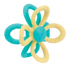 Mordedor De Silicona Flor Geo Azul - Amarillo