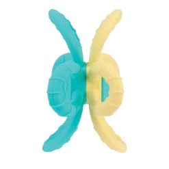 Mordedor De Silicona Flor Geo Azul - Amarillo