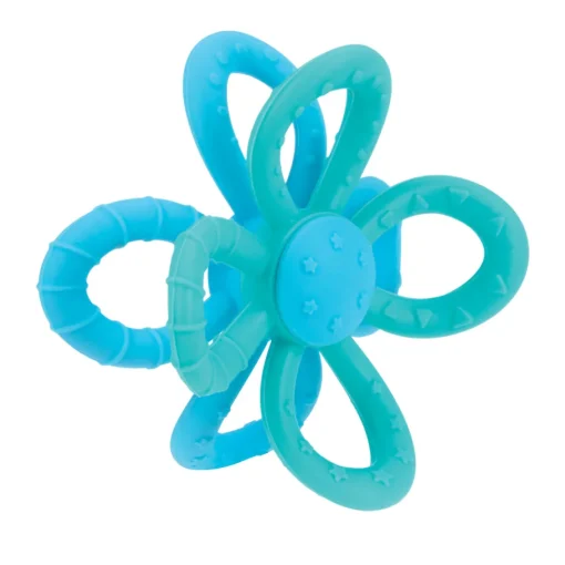 Mordedor De Silicona Flor Geo Azul-Verde