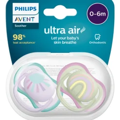 Phillips Avent Chupo Entretencion Ultra Air 0-6M Sol/Arcoiris Rosado SCF085/59