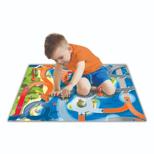 Tapete De Juego Imaginmat Deluxe Con Vehículo Y Accesorios Hot Wheels