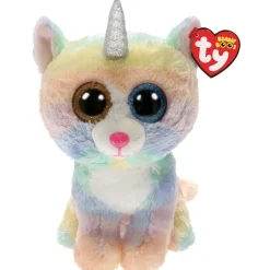 Ty Beanie Boos Heather Gato Unicornio Multicolor Mediano