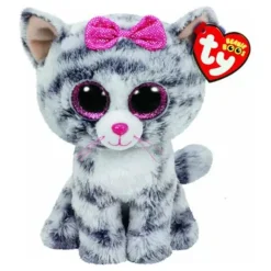 Ty Beanie Boos Kiki Gato Gris Mediano