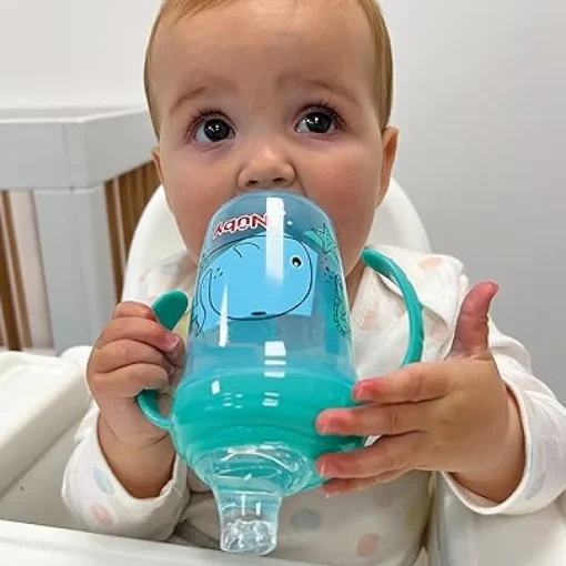 Vaso De Iniciación Con Valvula De Silicona 8 Onzas Animales Marinos