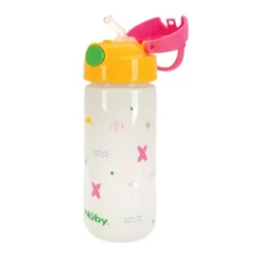 Vaso Pitillo 18 Oz Color Blanco Con Tapa Rosada