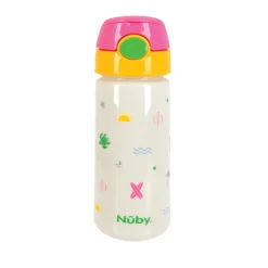 Vaso Pitillo 18 Oz Color Blanco Con Tapa Rosada