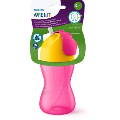 Vaso Pitillo 10 Oz Rosado Avent